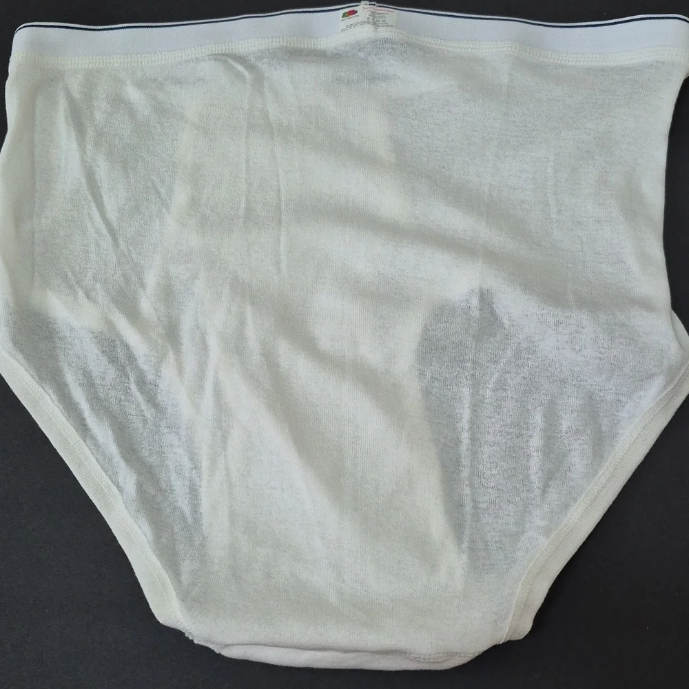 Vintage Fruit of the Loom Men's White Cotton Briefs Underwear Tighty 13765 XL